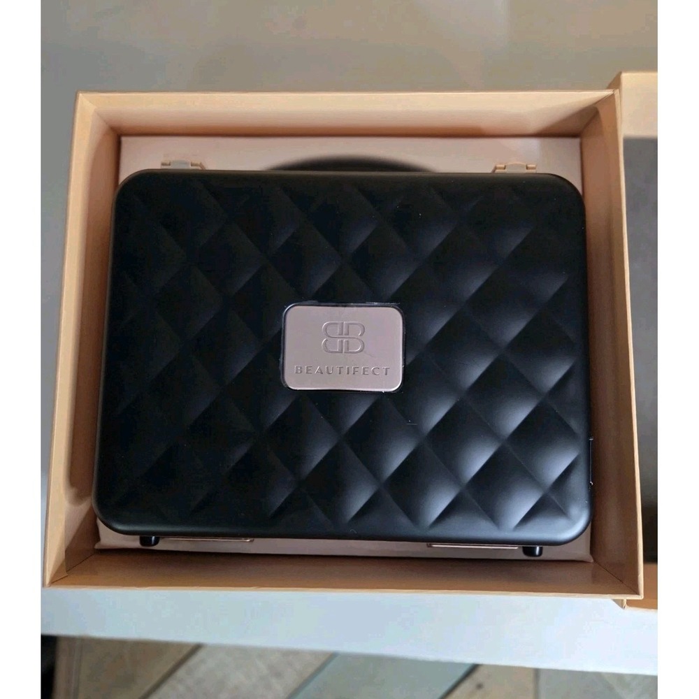 Beautifect Matte Black‎ Rose Gold Lighted Makeup Box Gift Box Cosmetic Travel